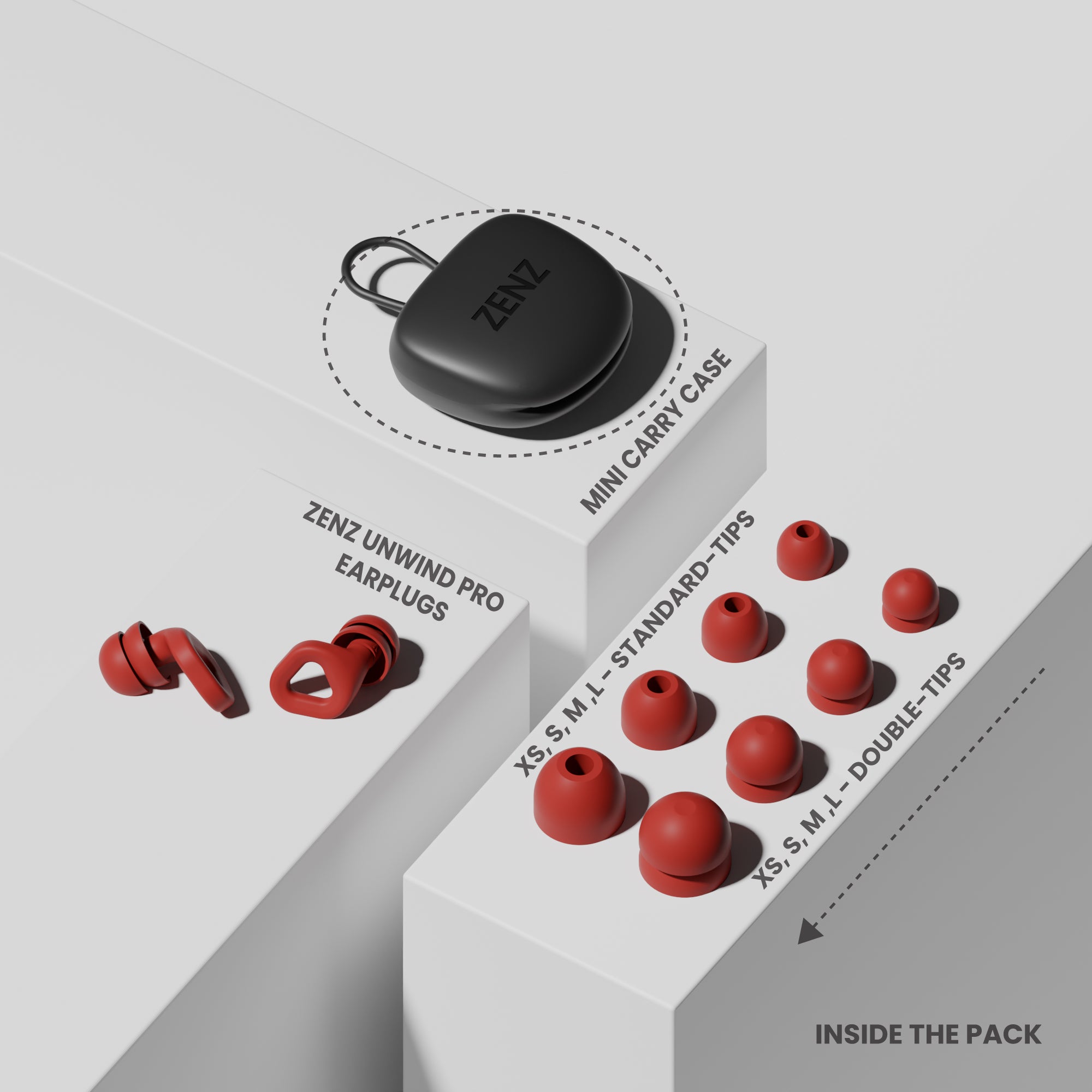 ZENZ - Unwind Pro Earplugs - Fiery Red