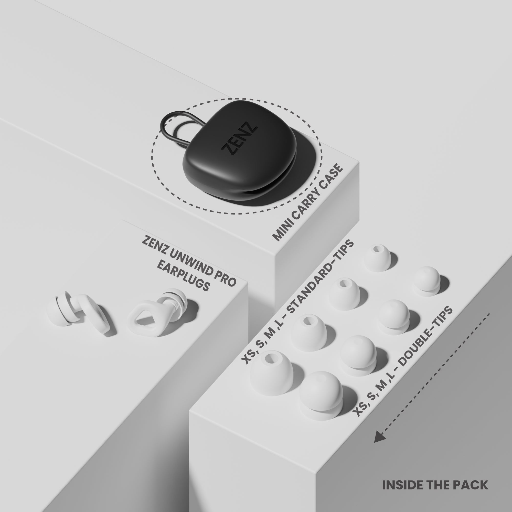 ZENZ - Unwind Pro Earplugs - Glacier White