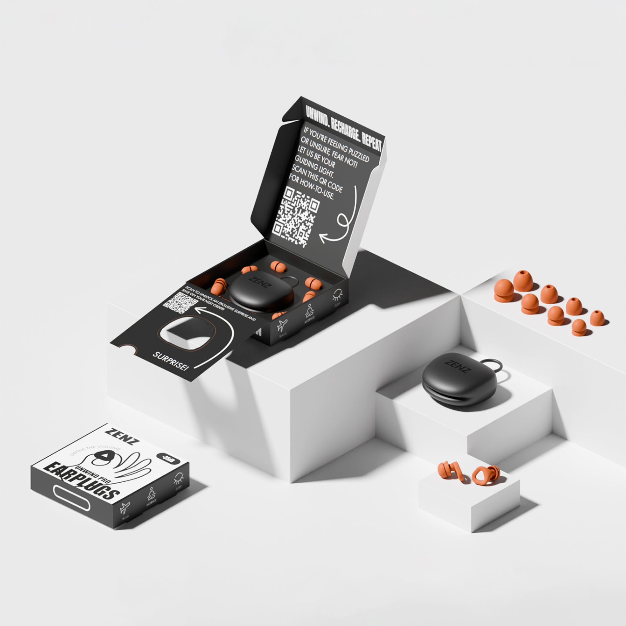 ZENZ - Unwind Pro Earplugs - Blaze Orange