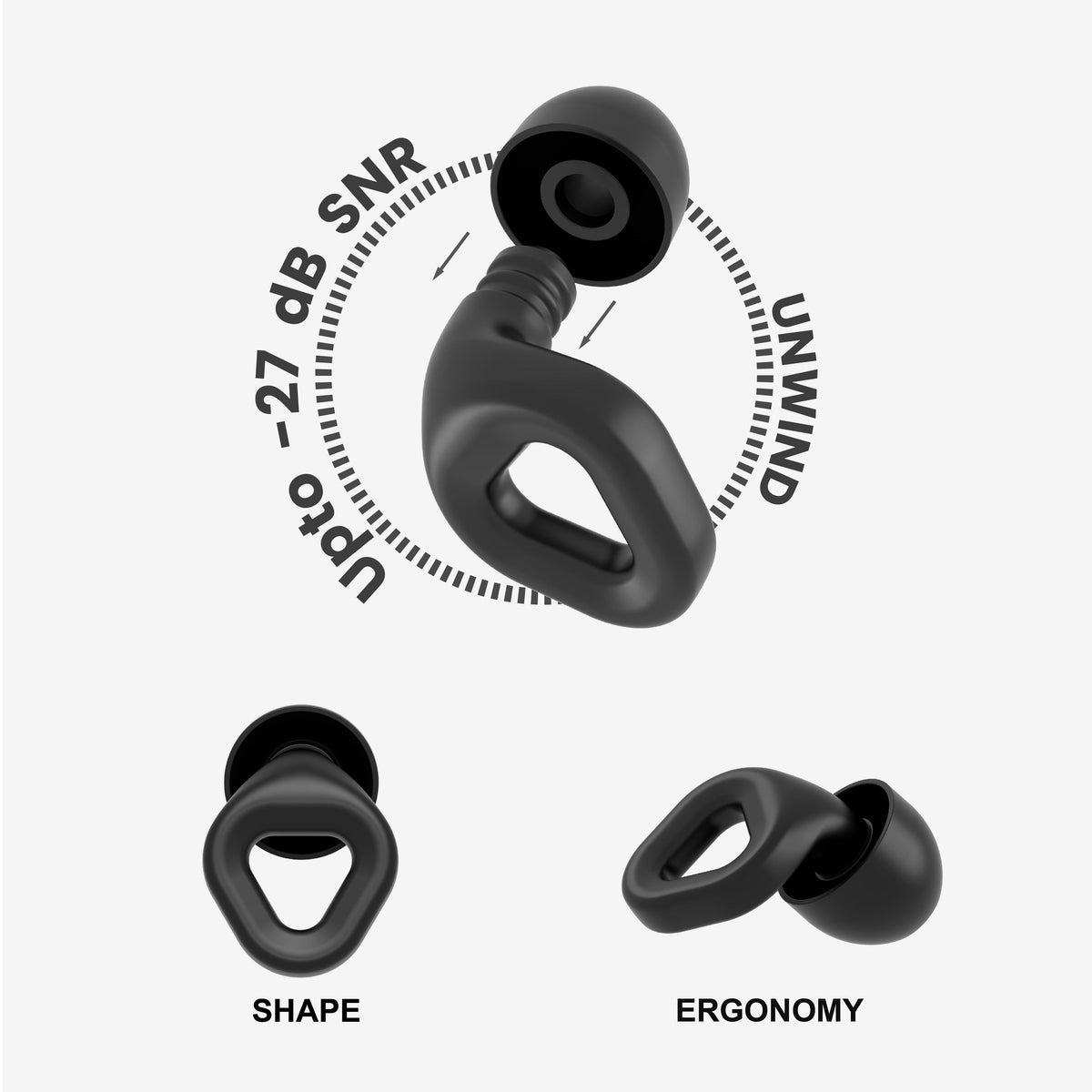 Zenz Unwind Ear Plugs - Onyx Black